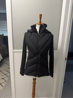 Athleta Inlet Black Women's Hooded Quilted Jacket Size S